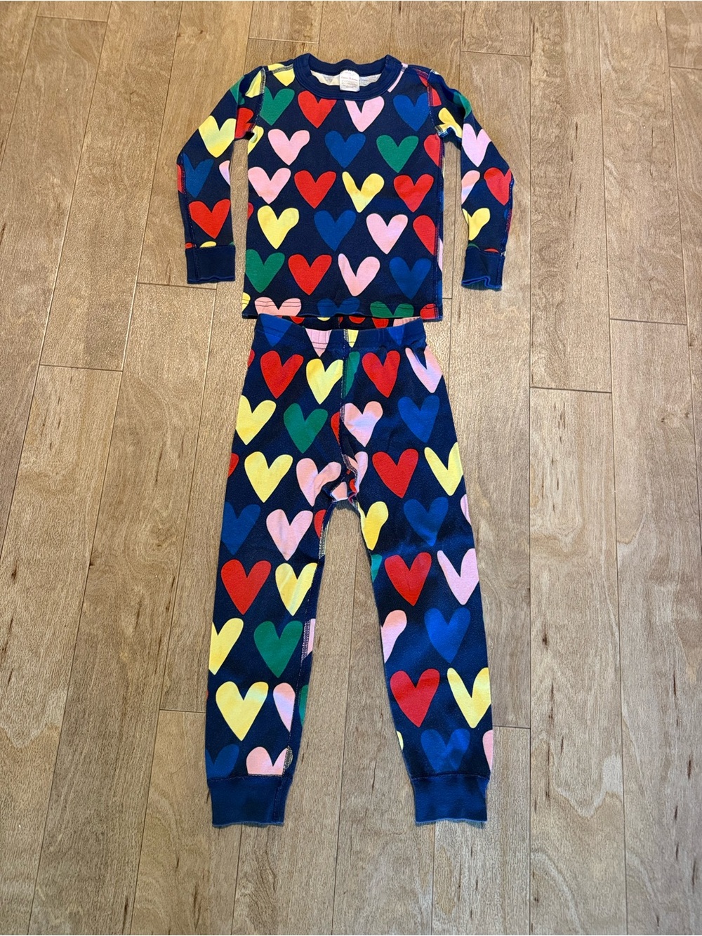 Hanna Andersson Navy Heart Print Pajama Set - Sz. 4
